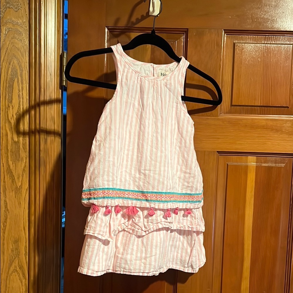 Hatley Pink Striped Kids Dress with Tassels Summertime